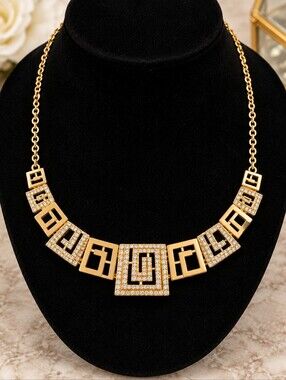 22kgp Dubai Jewelry Geometric Gold-Tone Statement Necklace - Women's Jewelry